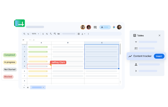 Google Workspace Docs and Meet UI helping a team get more done
