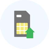Sim del cellulare con freccia verde 