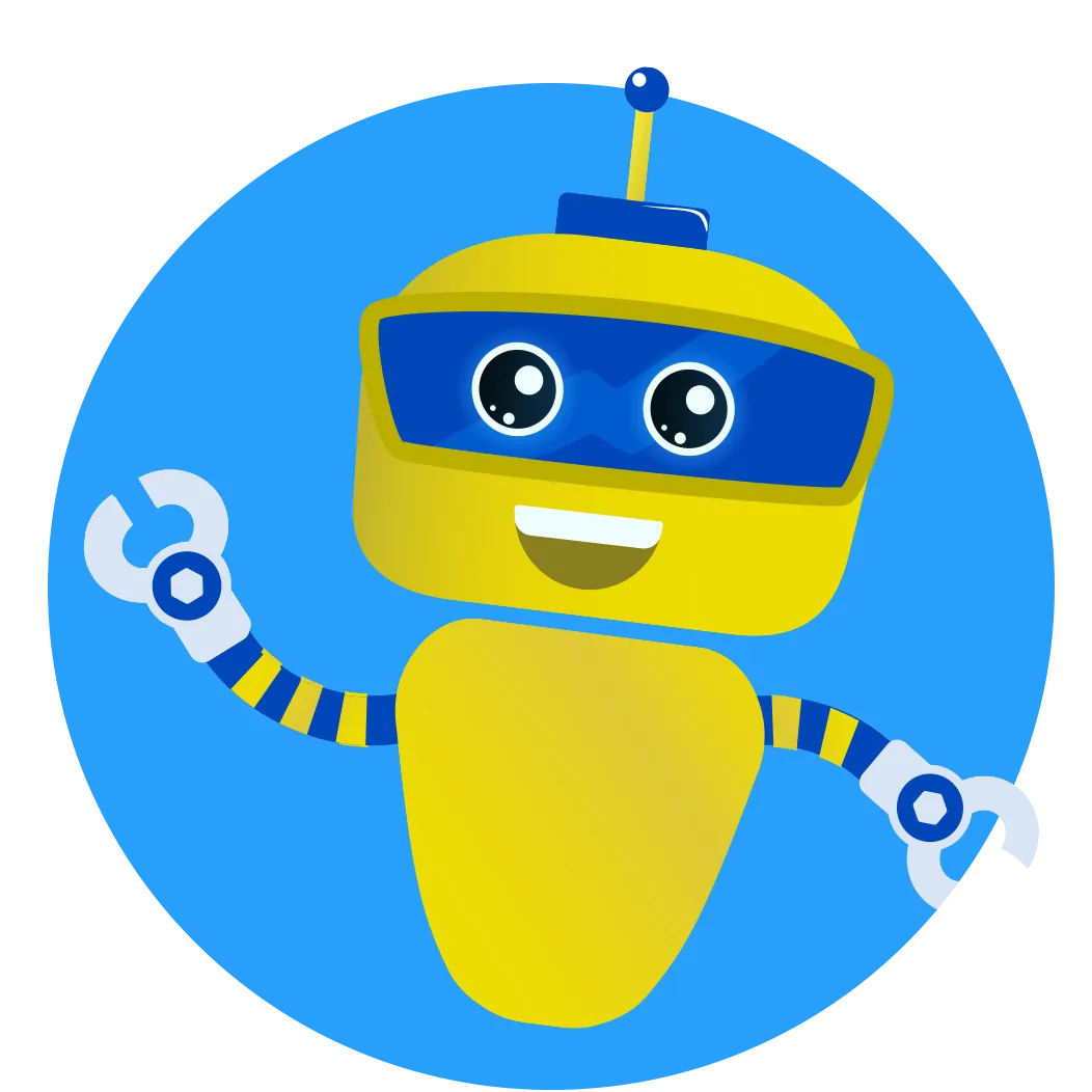 Assistente digitale sorridente giallo
