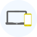 Immagine stilizzata di un desktop e di uno smartphone