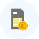 Sim del cellulare con moneta dell'euro
