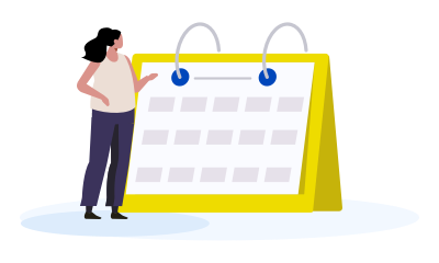 Persona davanti a un calendario