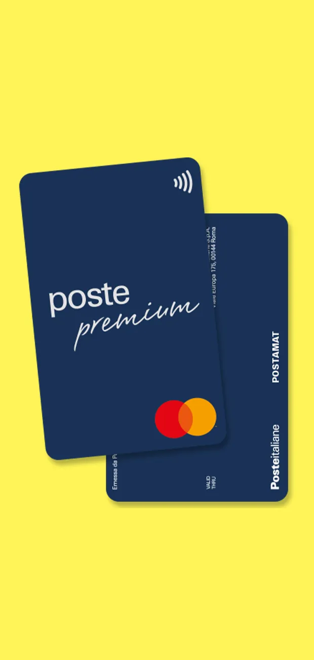 Carta di Debito Postepay nella versione Premium a sfondo nero