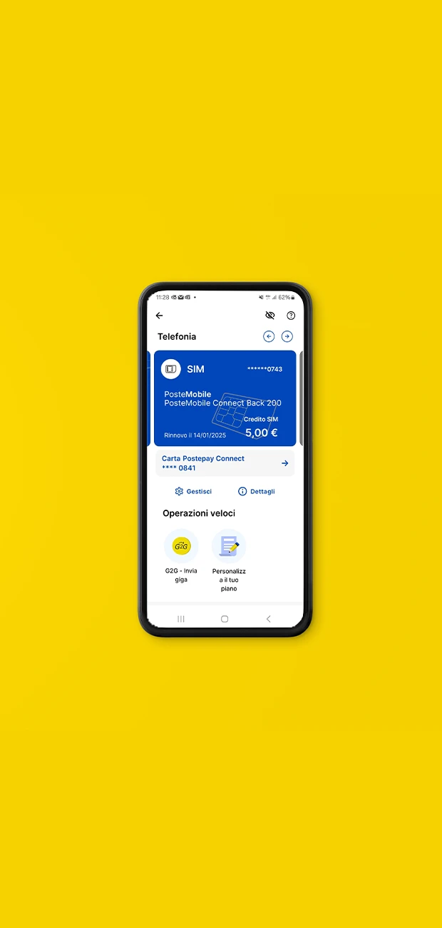 Vista saldo carta da App