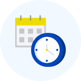 illustrazone di un calendario e un orologio