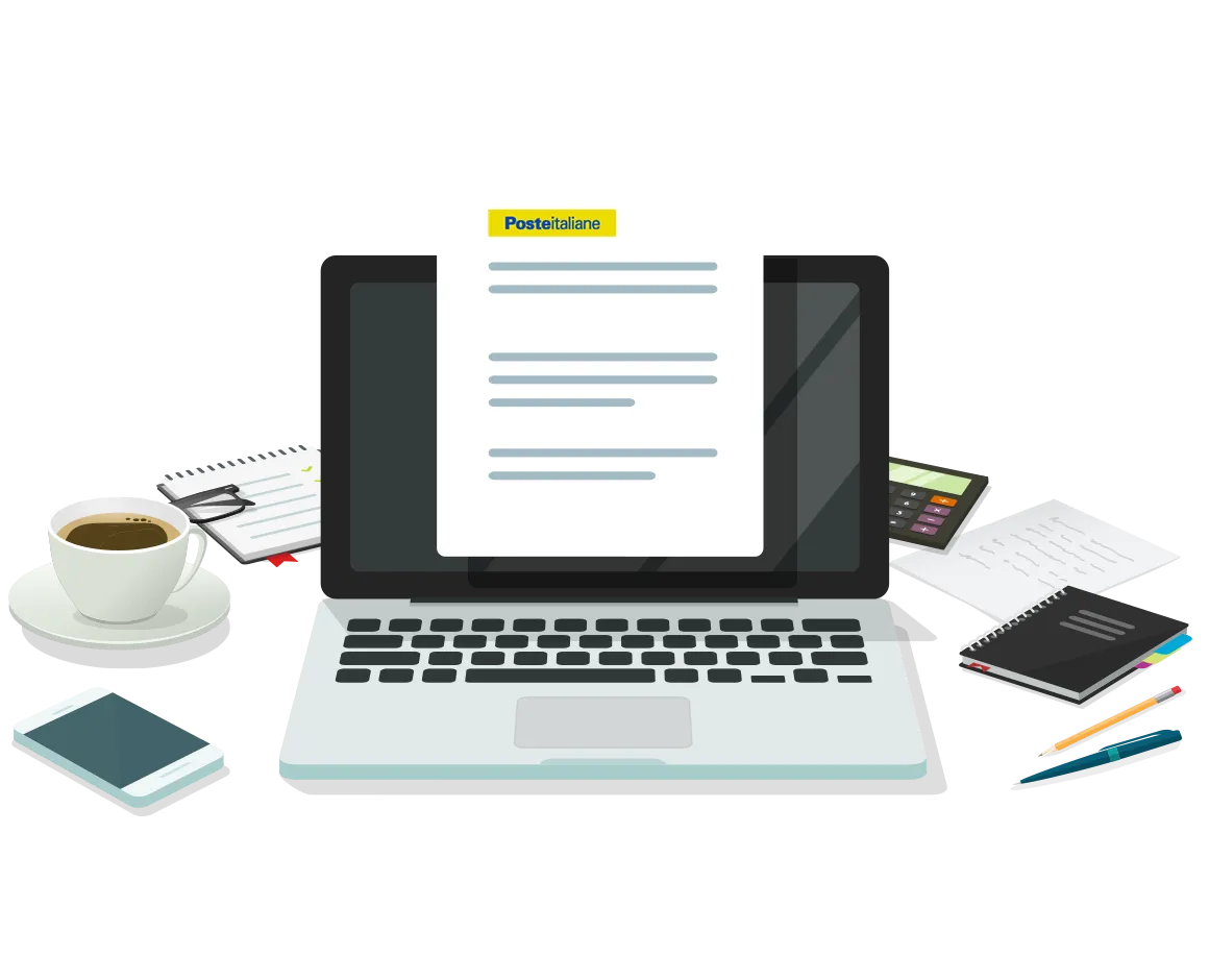 Computer portatile tazzina di caffè penna matita e blocchi per appunti
