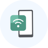 Icona di un cellulare e della rete mobile