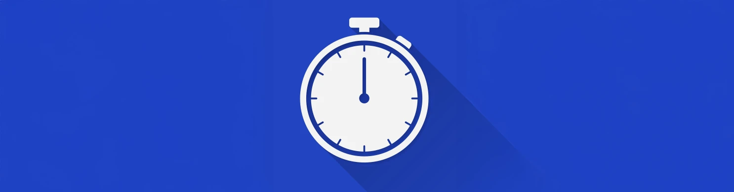 Immagine astratta di un orologio timer su sfondo blu