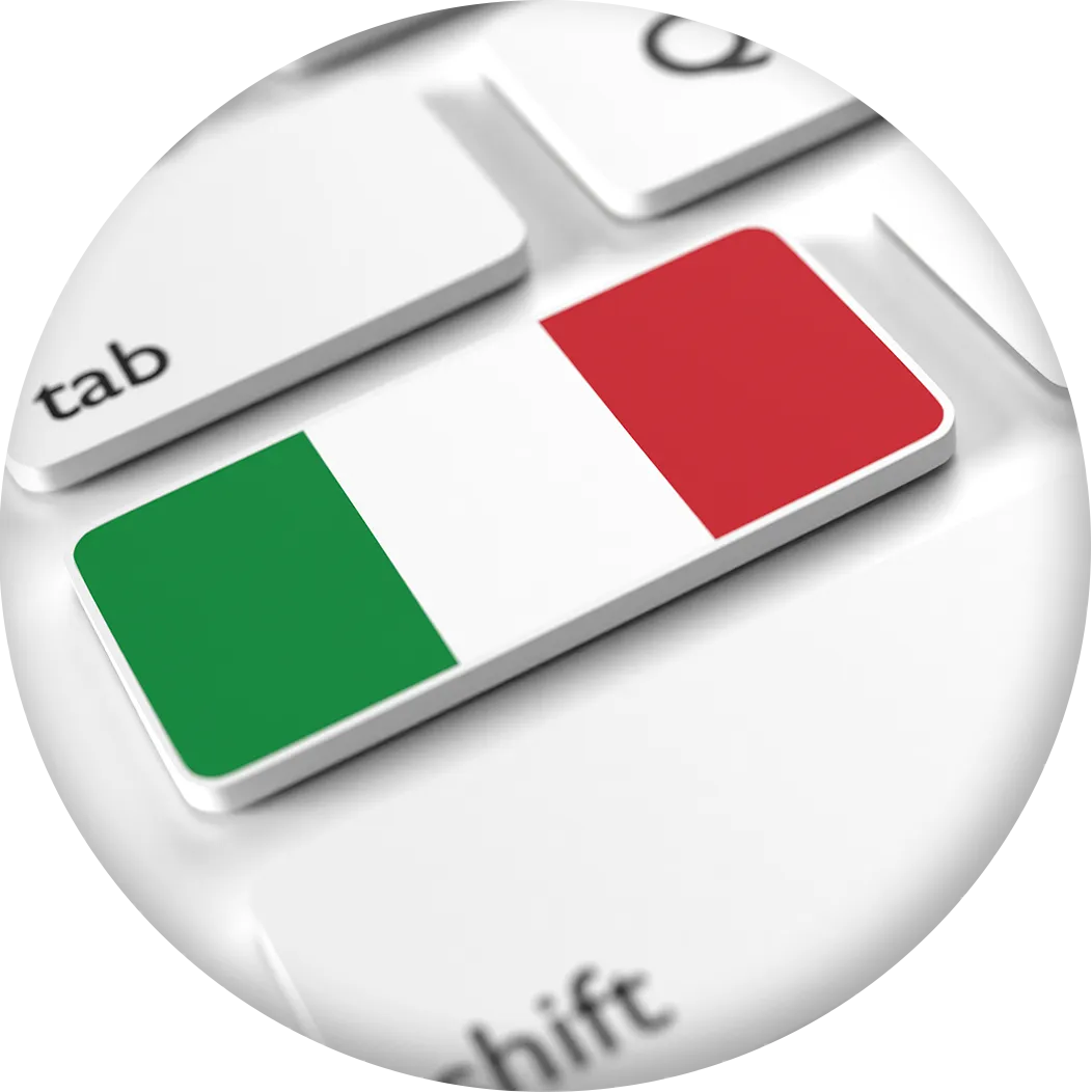 tasto pc con bandiera dell'Italia