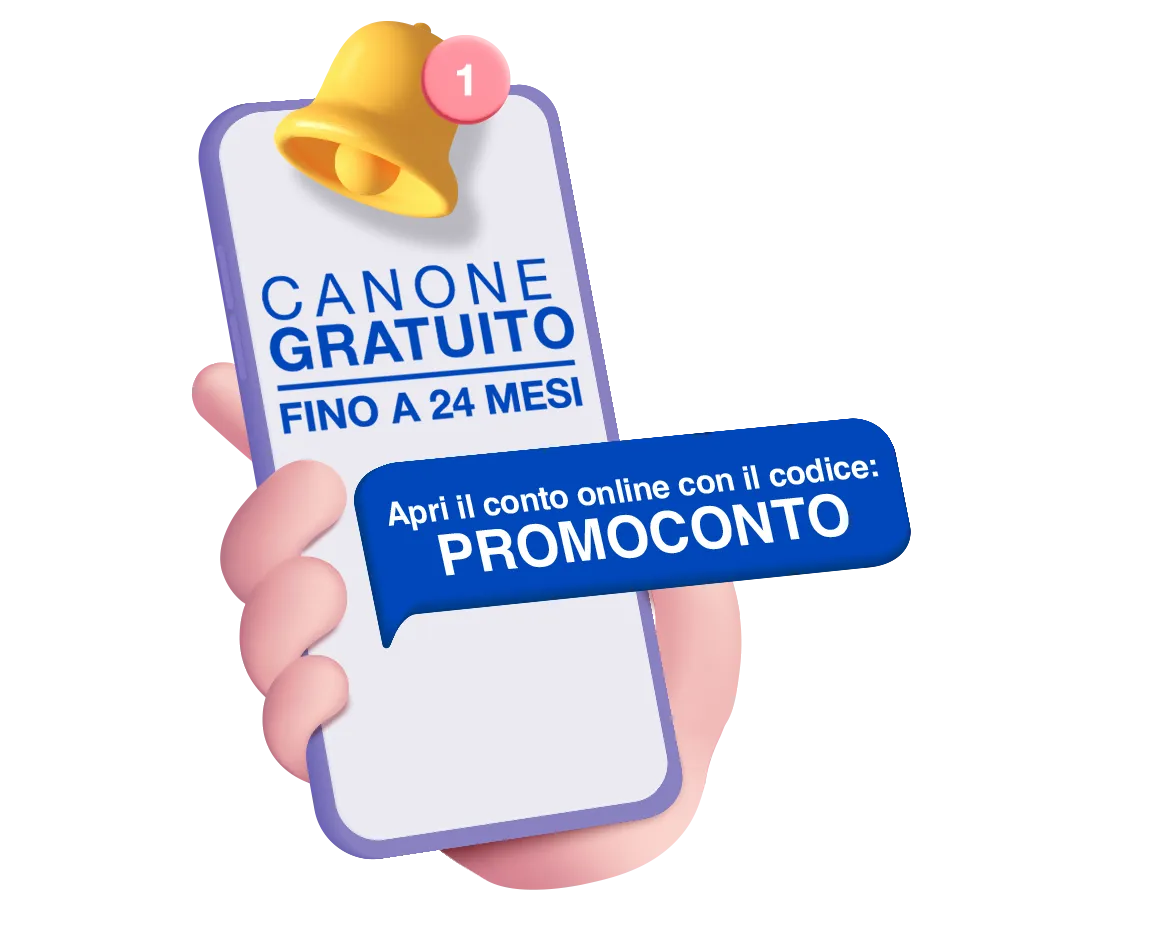 Immagine smartphone con dentro promo conto 