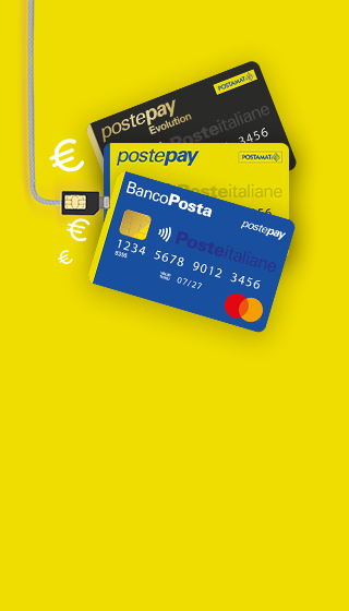 Immagine con carta postepay connect e carta di debito postepay
